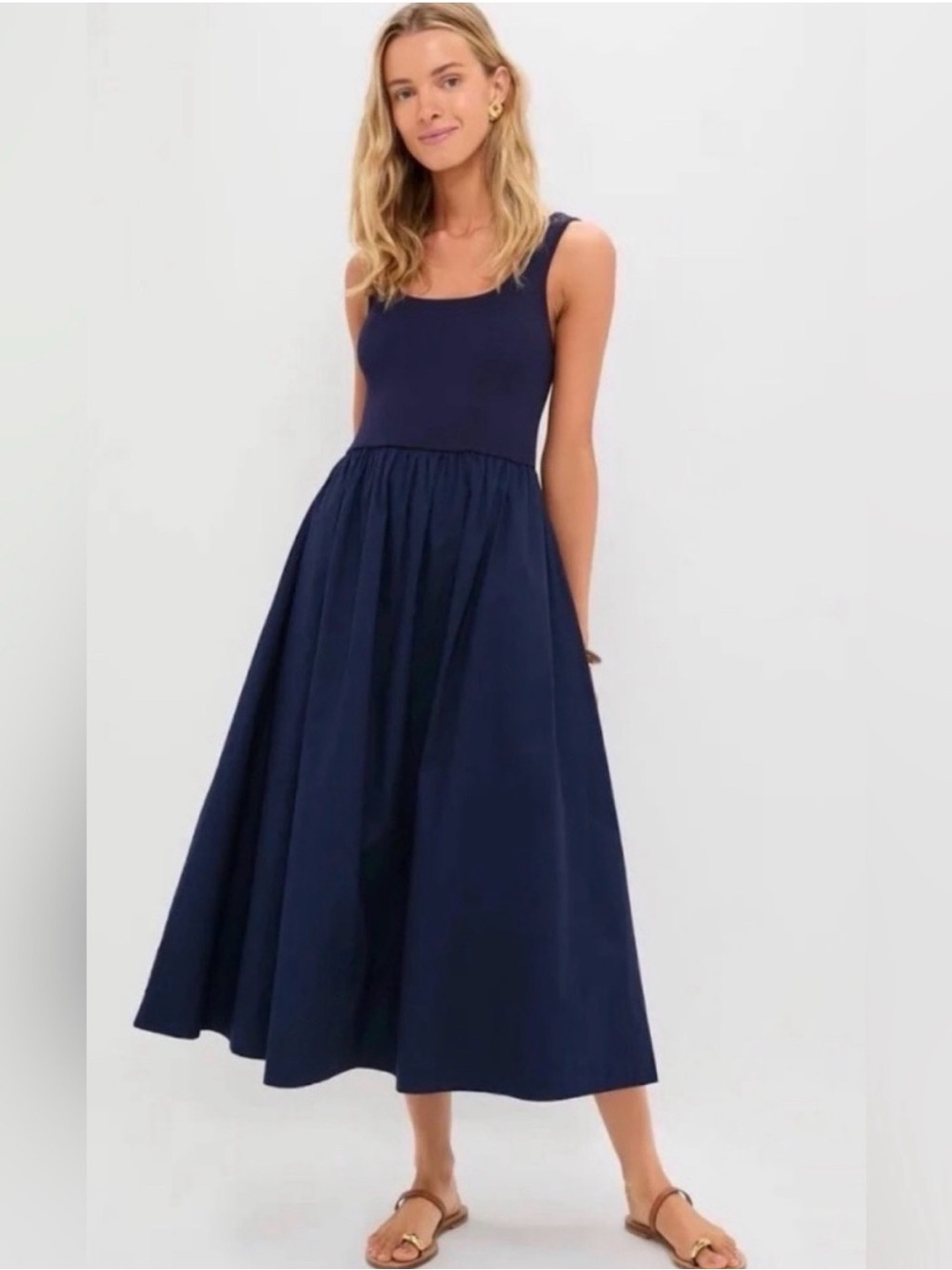 Tuckernuck Juliette Navy Sleeveless Midi Dress